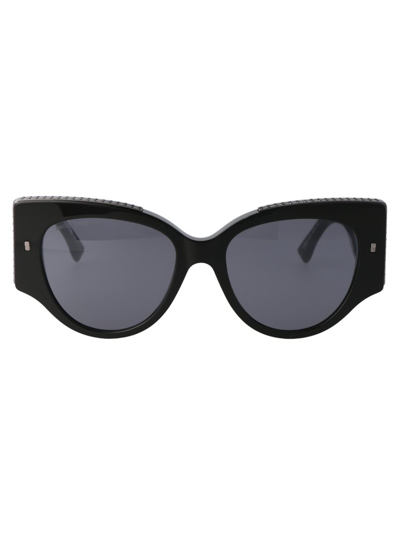 Shop Dsquared2 Eyewear Butterfly Frame Sunglasses In Black