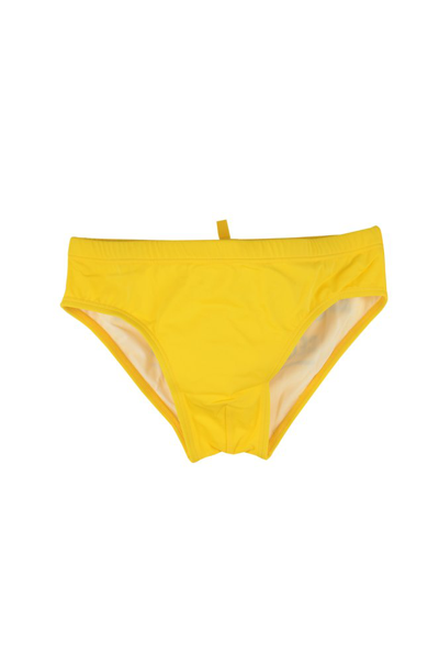 Shop Dsquared2 Logo Printed Swimming Trunks In Yellow