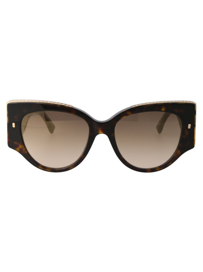 Shop Dsquared2 Eyewear Butterfly Frame Sunglasses In Multi