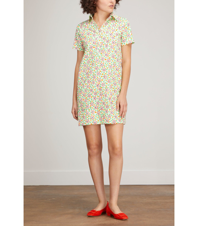 Shop Ann Mashburn Short Sleeve Popover Dress In White Multi Floral