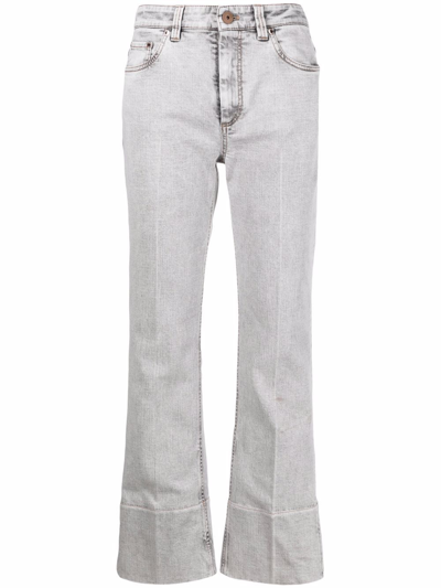 Shop Brunello Cucinelli Bootcut Slim-fit Jeans In Grey