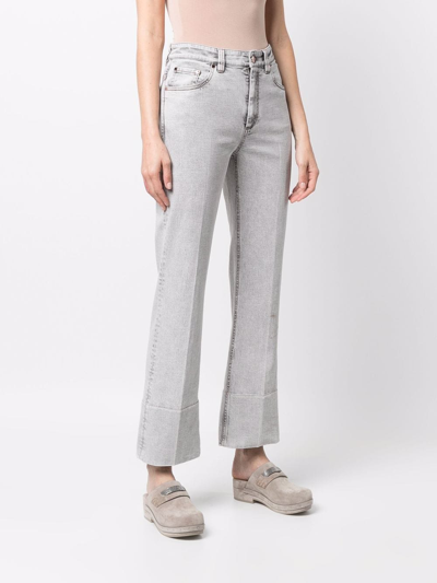 Shop Brunello Cucinelli Bootcut Slim-fit Jeans In Grey