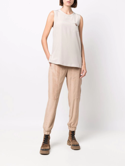 Brunello Cucinelli Corduroy Tapered-leg Trousers In Neutrals