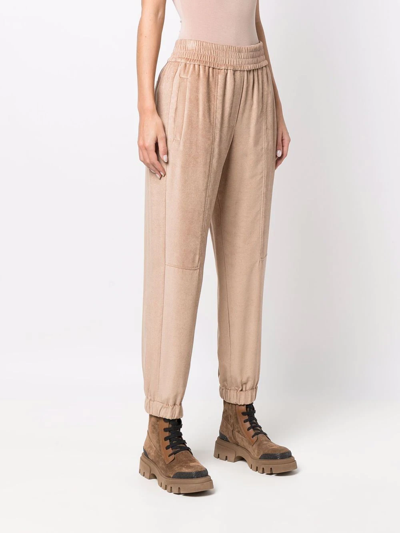 Brunello Cucinelli Corduroy Tapered-leg Trousers In Neutrals