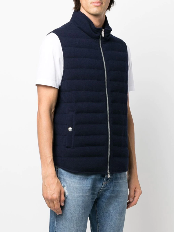 Brunello Cucinelli zip-up padded gilet - Blue