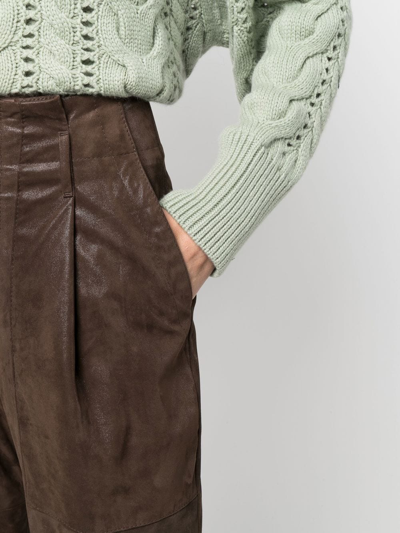 Brunello Cucinelli Tapered-leg Woven Trousers In Brown
