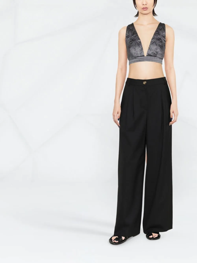 Brunello Cucinelli Quilted Cropped Top In Grey