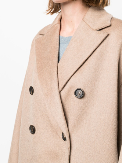 Shop Brunello Cucinelli Double-breasted Cashmere Coat In Neutrals
