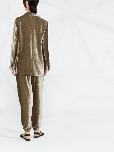 Brunello Cucinelli Double-breasted Velvet Blazer In Green