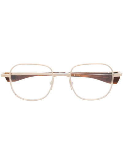 Shop Dita Eyewear Square-frame Glasses In Gold