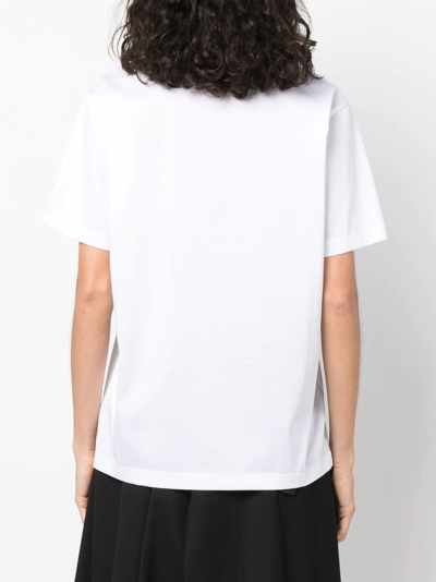 Shop Junya Watanabe Skull-print Cotton T-shirt In Weiss