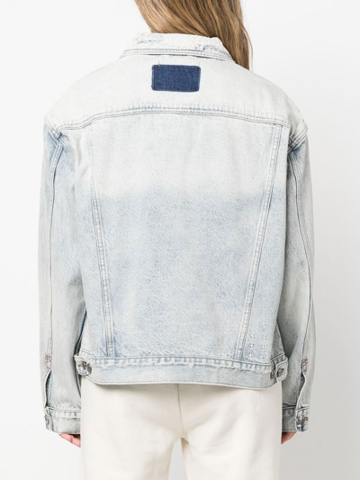 Shop Ksubi Oversized-cut Denim Jacket In Blau