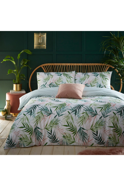 Shop Furn Bali Palm Duvet Set (green/white) (full) (uk