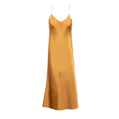 Shop Dannijo New Bronze Midi Slip Dress In Brown