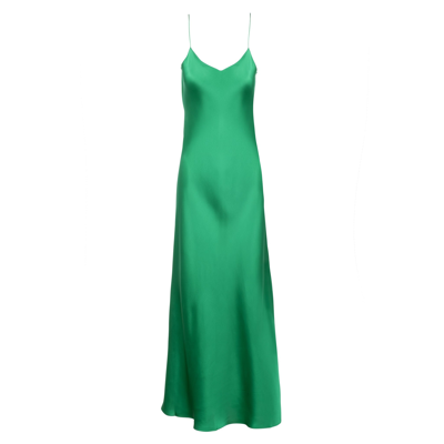 Shop Dannijo New Emerald Mossy Maxi Slip Dress In Green