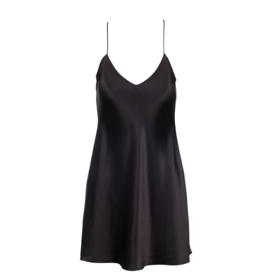 Shop Dannijo New Noir Mini Slip Dress In Black