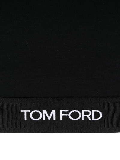 Shop Tom Ford Logo-underband Bralette Top In Black