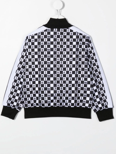 Shop Palm Angels Logo Check Print Jacket In White