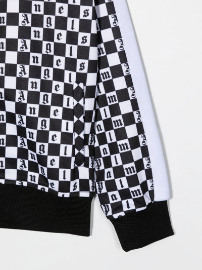 Palm Angels Checkerboard Logo-print Woven Track Jacket 4-12 Years In White