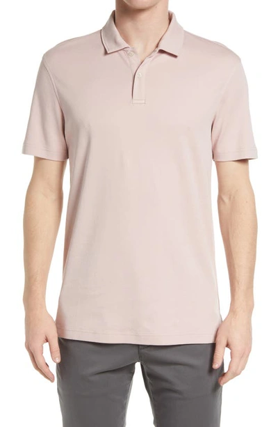 Shop 14th & Union Solid Interlock Polo In Pink Antique