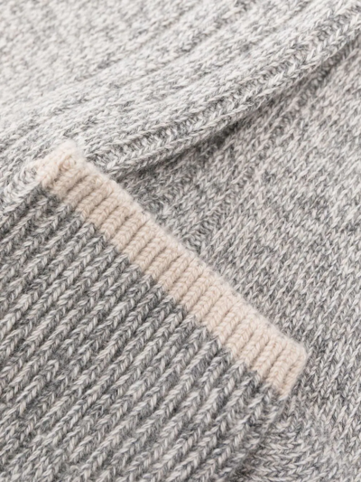 Shop Brunello Cucinelli Contrast-trimmed Cashmere Socks In Grey