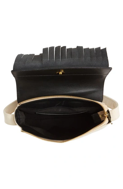 Shop Vavvoune Claret Leather Bag In Canvas/ Black Leather