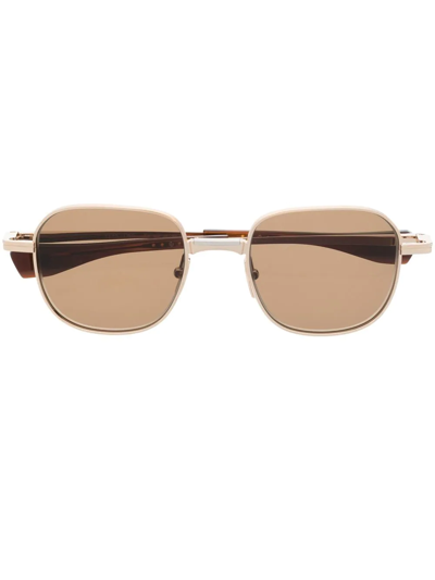 Shop Dita Eyewear Square-frame Sunglasses In Gold