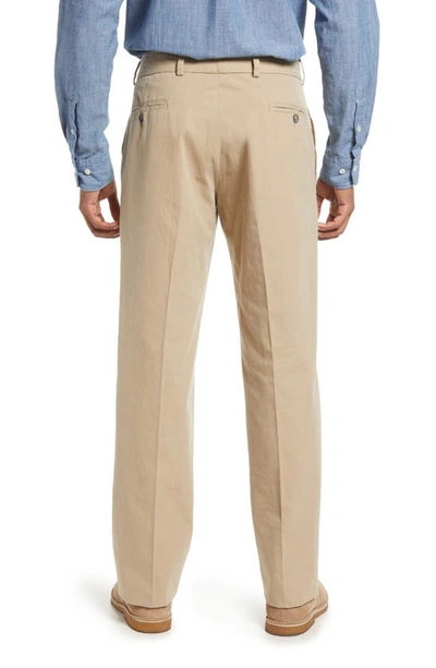Berle Charleston Flat Front Chino Pants In Khaki