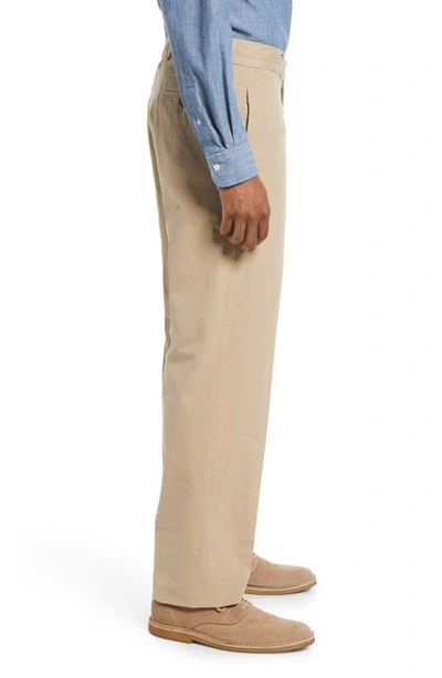 Berle Charleston Flat Front Chino Pants In Khaki