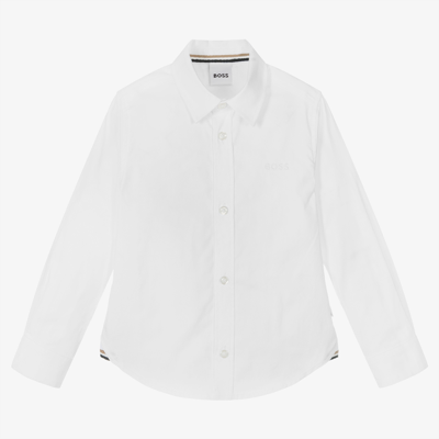 Shop Bosswear Boss Boys White Cotton Shirt