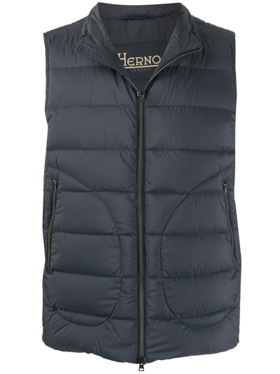 Shop Herno `the Gilet` Waistcoat In Blu