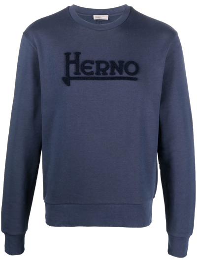 Shop Herno Round-neck Sweater In Blu