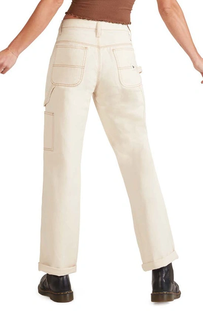 Shop Fivestar General Cali High Waist Cotton Carpenter Pants In Natural