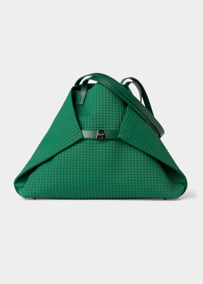 Shop Akris Ai Medium Convertible Techno Shoulder Bag In Green