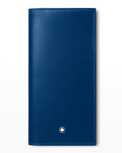 Shop Montblanc Men's Meisterst&uuml;ck Long Leather Bifold Wallet In Blue