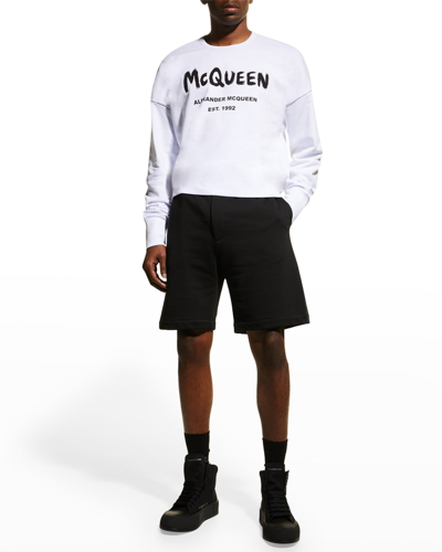 Shop Alexander Mcqueen Men's Oversized Graffiti Sweatshirt In Natural