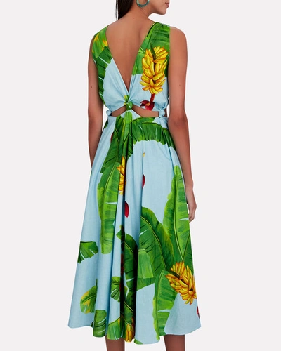 Shop Farm Rio Fresh Bananas Cut-out Midi Dress In Multi