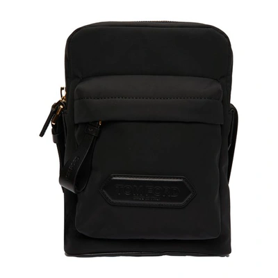 Shop Tom Ford Logo-patch Messenger Bag In Black