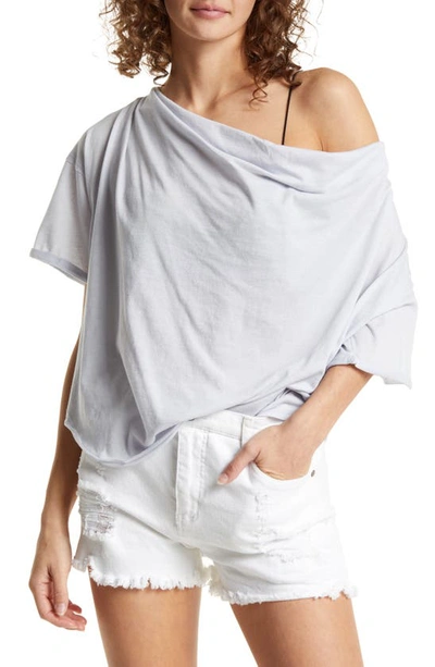 Shop Free People Just Chill Cowl Neck T-shirt In Lilac