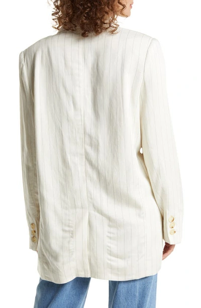 Shop Free People Crosby Pinstripe Menswear Blazer In Ivory Combo