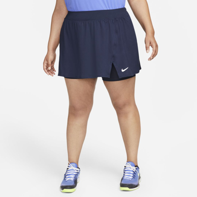 Shop Nike Women's Court Dri-fit Victory Tennis Skirt (plus Size) In Blue