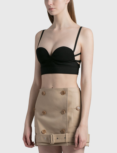 Shop Burberry Knitted Bra Top In Black