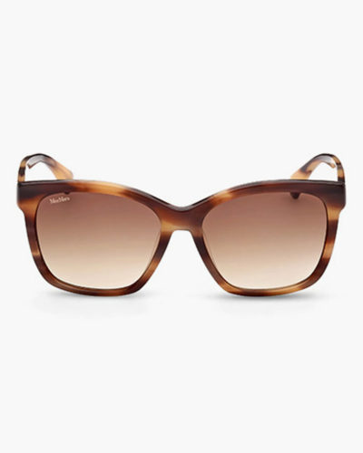Shop Max Mara Square Sunglasses In Brown/brown Warm