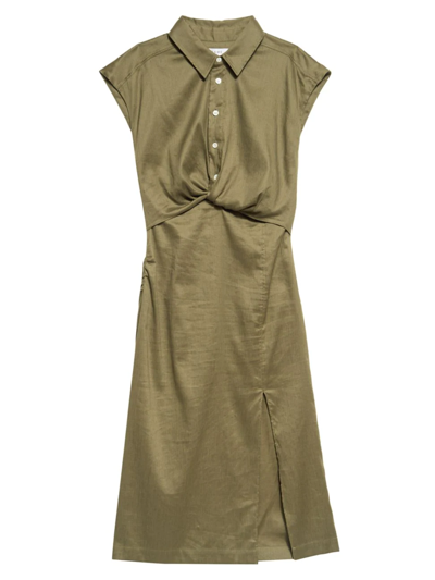 Shop Frame Women's Sleeveless Twist-front Midi Dress In Surplus
