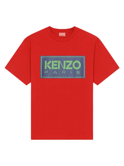 Shop Kenzo Men's Logo Cotton T-shirt In Medium Red