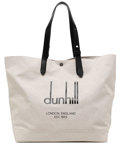 Dunhill Logo-print Detail Tote Bag In Grau | ModeSens