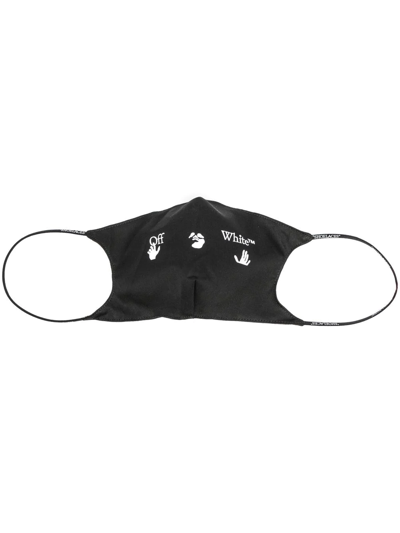 Shop Off-white Logo-print Face Mask In Black