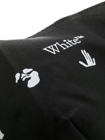 Off-white Logo-print Cotton-twill Face Mask In Black