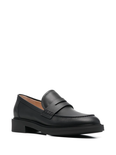 Shop Gianvito Rossi Harris Penny Loafers In Black