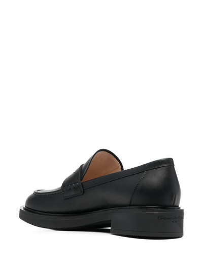 Shop Gianvito Rossi Harris Penny Loafers In Black